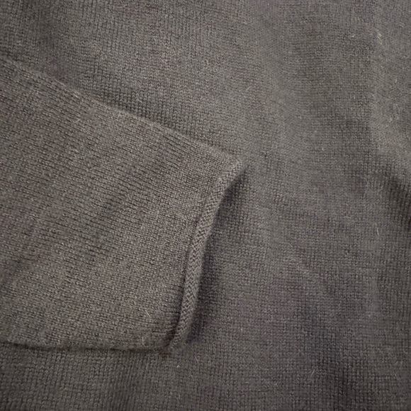 Susan Bristol 100% merino wool navy crew neck sweater rolled hem - Picture 6 of 6